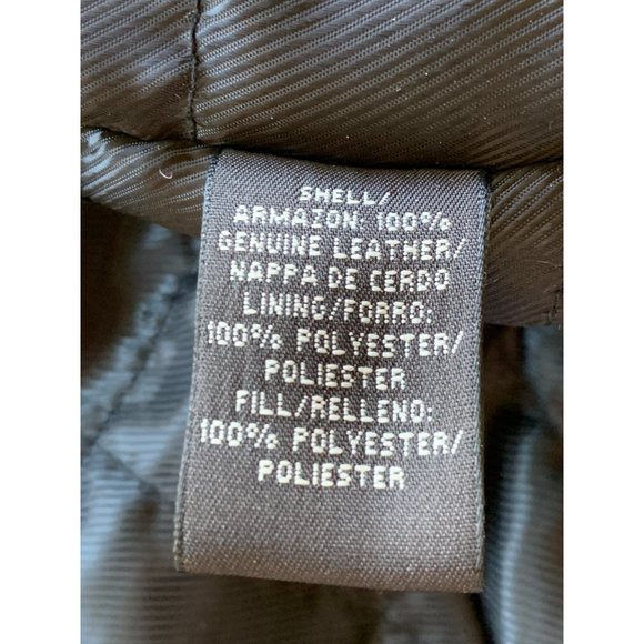 Mens St Johns Bay Black Leather Aviator Jacket Insulated Size Large GUC 6662 - Picture 12 of 13